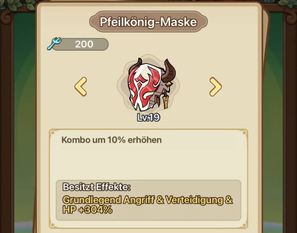 Pfeilkönig-Maske Relikt Jäger Build in Legend of Mushroom