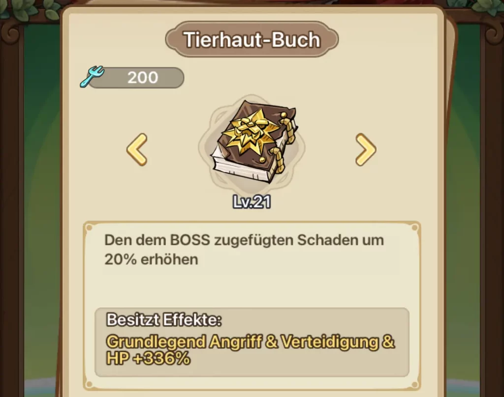 Tierhaut-Buch Relikt Jäger Build in Legend of Mushroom