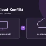 Game-Head-Grafik: Wahl zwischen einem Spielstand auf dem Gerät und einer Cloud-Kopie.