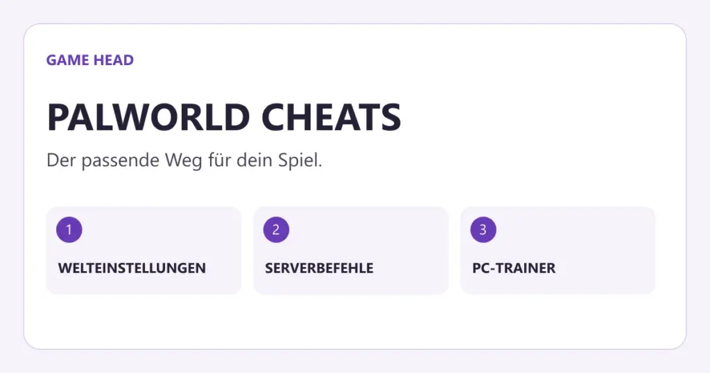 Game Head: Palworld-Cheats als Welteinstellungen, Serverbefehle und PC-Trainer erklärt.